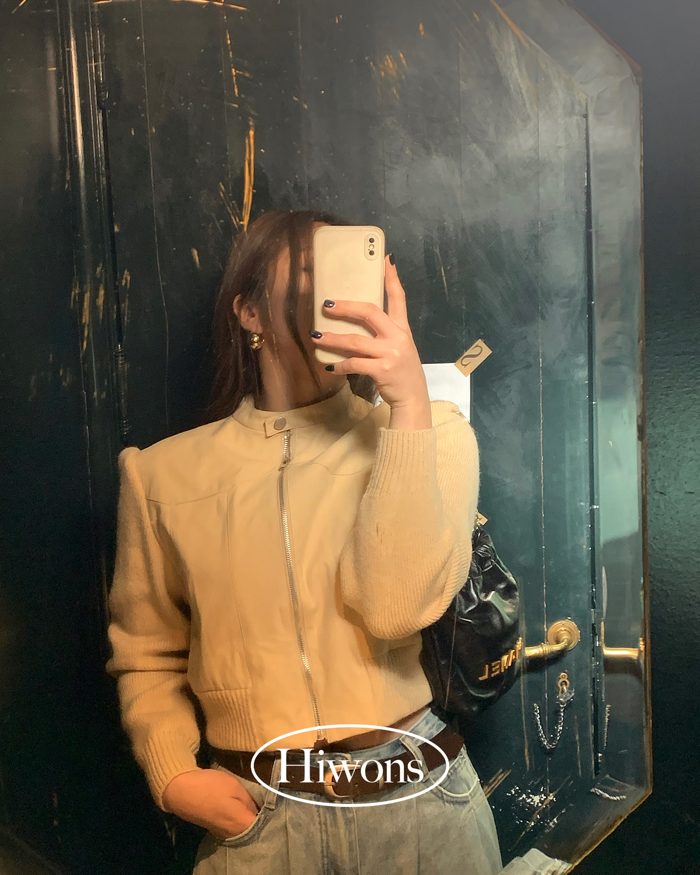 [주문폭주 4일소요] 여성 차이나카라 스웨이드 니트 자켓
