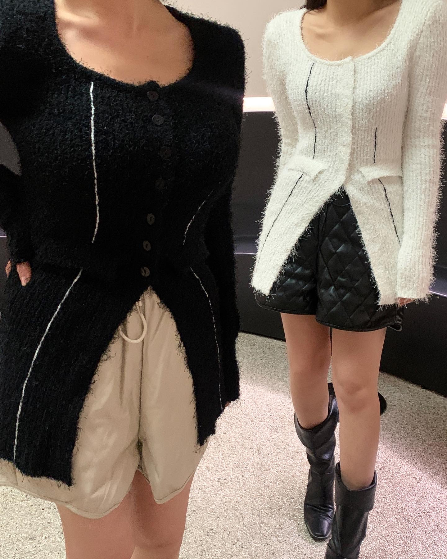 겨울 여성 퀄팅 누빔 패딩 반바지 팬츠 2color